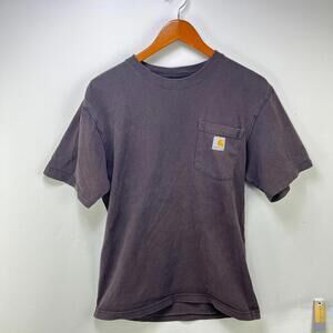 VTG Carhartt Sun Faded T-Shirt Black Brown Blank Small